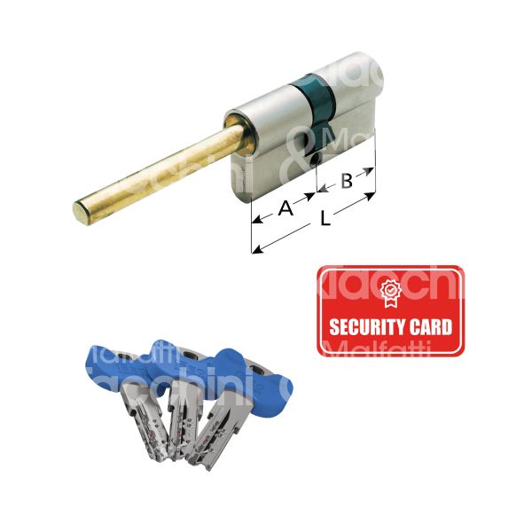 Iseo 82ry6d0309 cilindro sagomato codolo r500 spi 30 x 30 = 60 mm chiave punzonata profilo italia cifratura kd cromo satinato