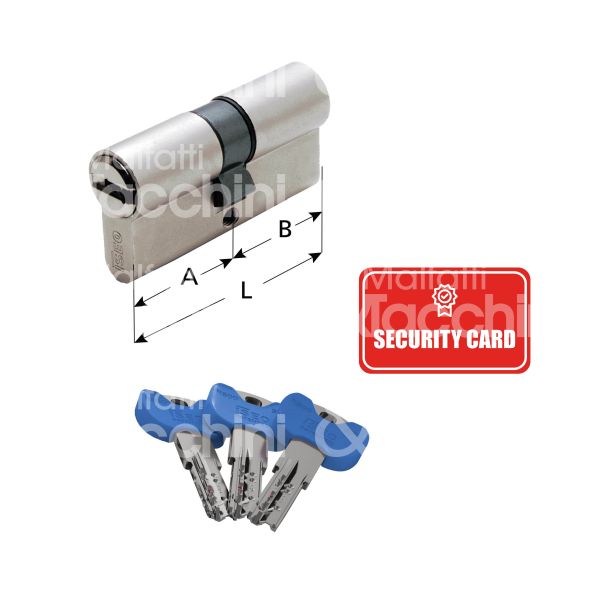 Iseo 82ry930309 cilindro sagomato chiave/chiave r500 spi 30 x 30 = 60 mm chiave punzonata profilo italia cifratura kd cromo satinato