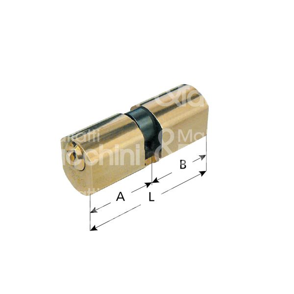 Iseo 84002727ka cilindro tondo chiave/chiave 27 x 27 = 54 mm Ø 22 chiave piatta profilo f5 cifratura ka ottone lucido