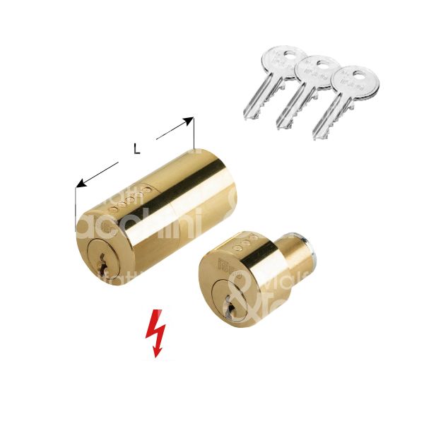 Iseo 858507 cilindro per serratura elettrica 50 mm Ø 26 chiave piatta profilo f5 cifratura kd ottone