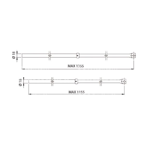 Iseo 990063 serie aste triplici verniciata misura mm 1355 Ø 18 accessori non compresi