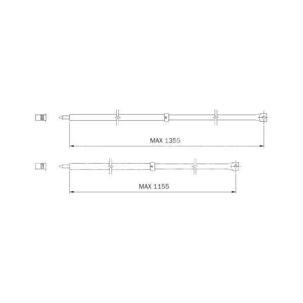 Iseo 990063rb coppia aste telescopiche con puntale Ø9 verniciata bronzo misura mm 1355 Ø 18 accessori non compresi