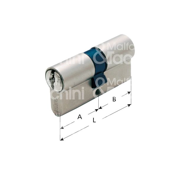 Iseo f20930303n cilindro sagomato chiave/chiave 30 x 30 = 60 mm chiave piatta profilo silver (ex f3) cifratura kd nichelato