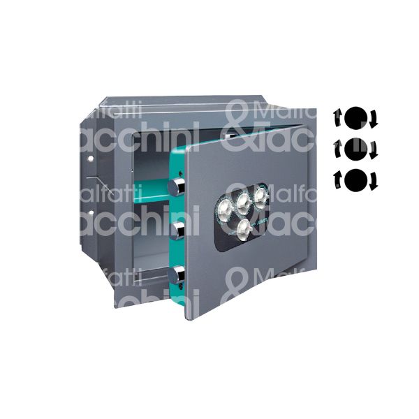 Juwel 5733 cassaforte orizzontale a combinazione meccanica da murare l 365 x h 295 x p 192 n° catenacci 2 + 2