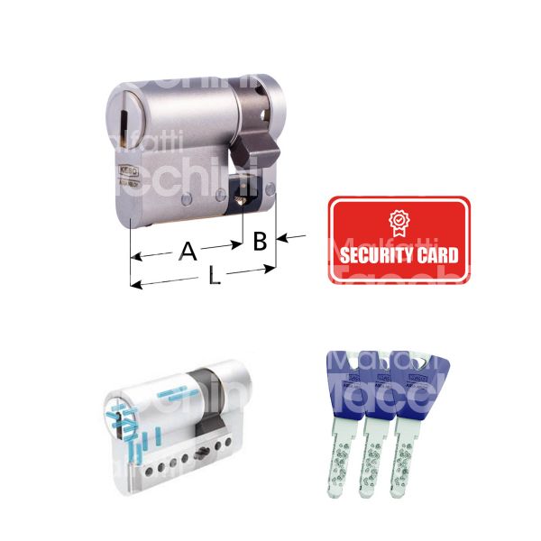 Keso 80m3010e mezzo cilindro sagomato keso (e) 30 x 10 = 40 mm chiave profilo riservato keso cifratura kd nichel satinato