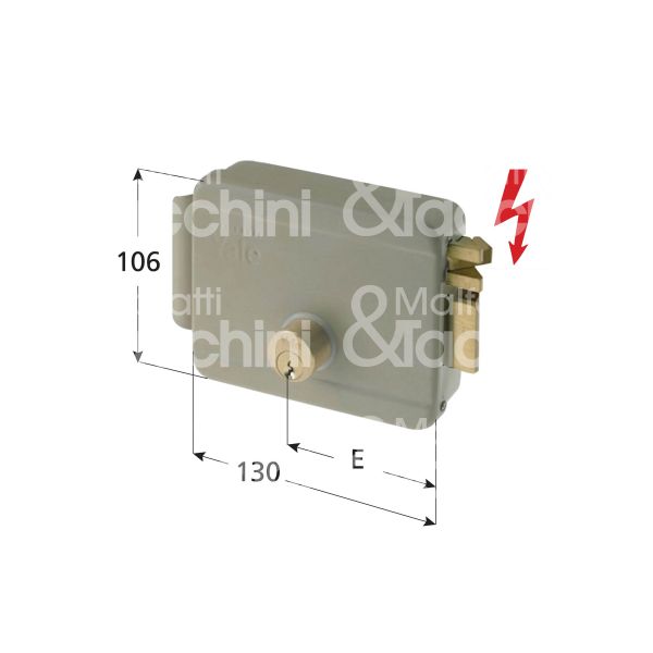 Yale 680000701 elettroserratura da applicare laterale e 70 dx foro tondo senza mandate