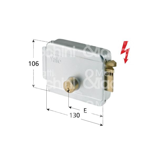 Yale 6800060205 elettroserratura da applicare laterale e 60 sx foro tondo senza mandate