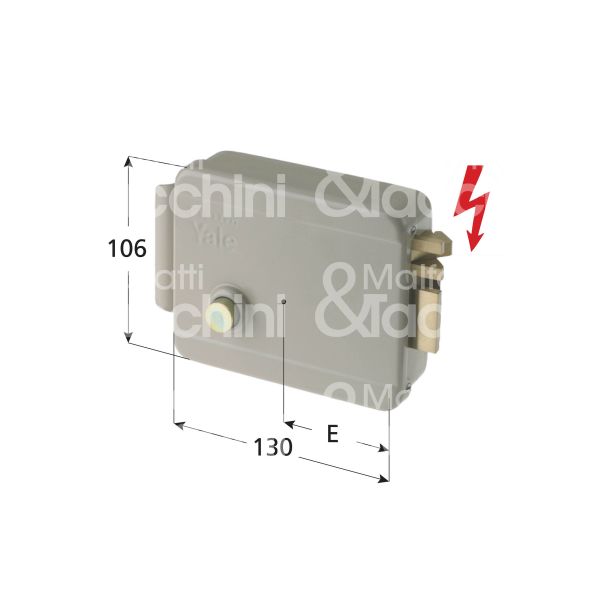 Yale 68400601 elettroserratura da applicare laterale e 60 dx foro tondo senza mandate