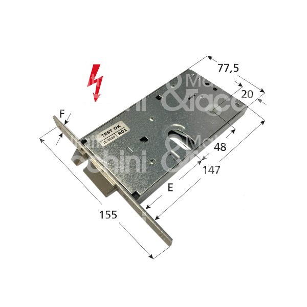 Yale 8500058080 elettroserratura per fasce laterale e 58 ambidestra foro ovale senza mandate frontale 16 x 155