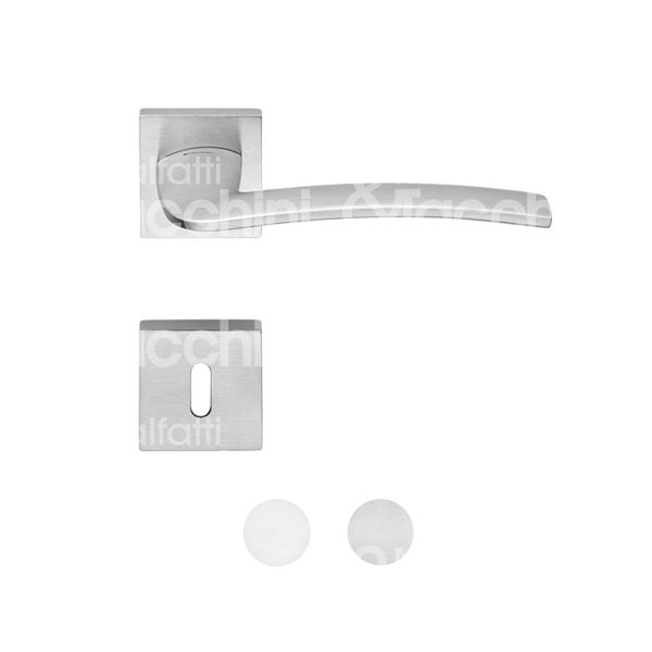 Linea cali' alarbcr coppia maniglia con rosetta ala ottone cromo lucido foro patent quadro mm 8 Ø rosetta quadra mm 50 con molla