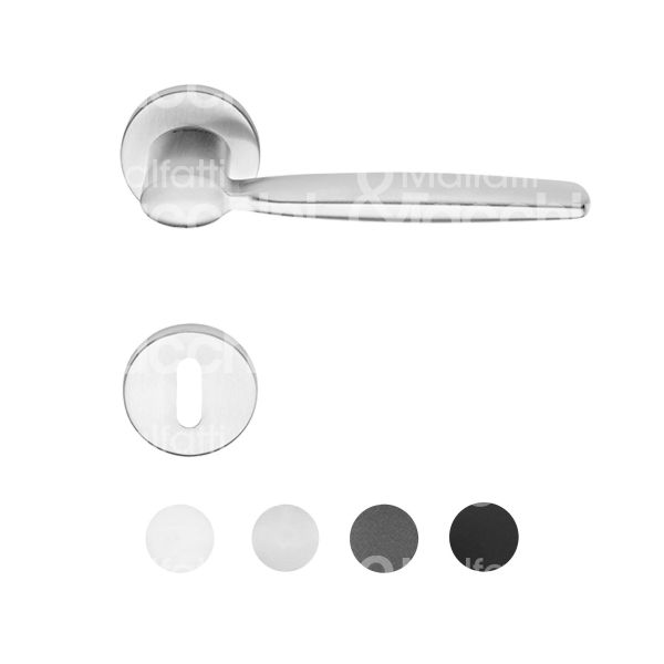 Linea cali' springrbcs coppia maniglia con rosetta spring zincral zama cromo satinato foro patent quadro mm 8 Ø rosetta mm 50 con molla