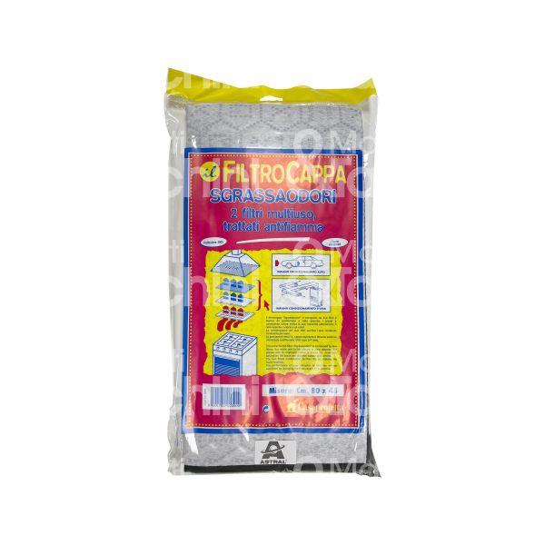 Astral sottopiedi 000390 filtro cappa sgrassa odori art. 000390 cucina misura cm 80 x 45 bianco/nero