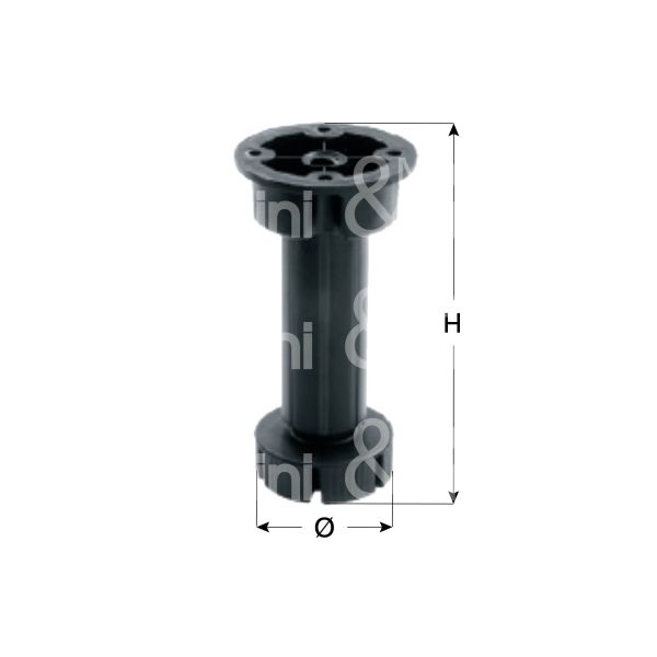 Metal group mg35914 gambetta per mobili plastica art. mg35914 sezione tondo h mm 120 finitura nero Ø mm 50