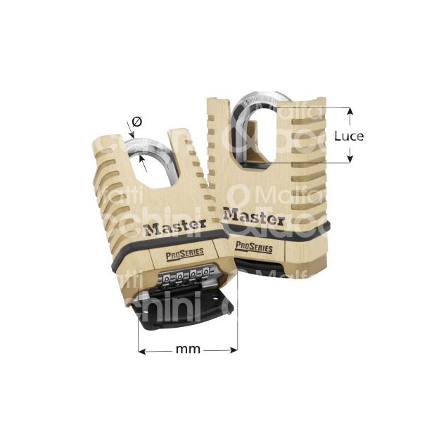 Master lock europe sas 1177d lucchetto corazzato ad arco mm 57 chiave a combinazione cifratura kd