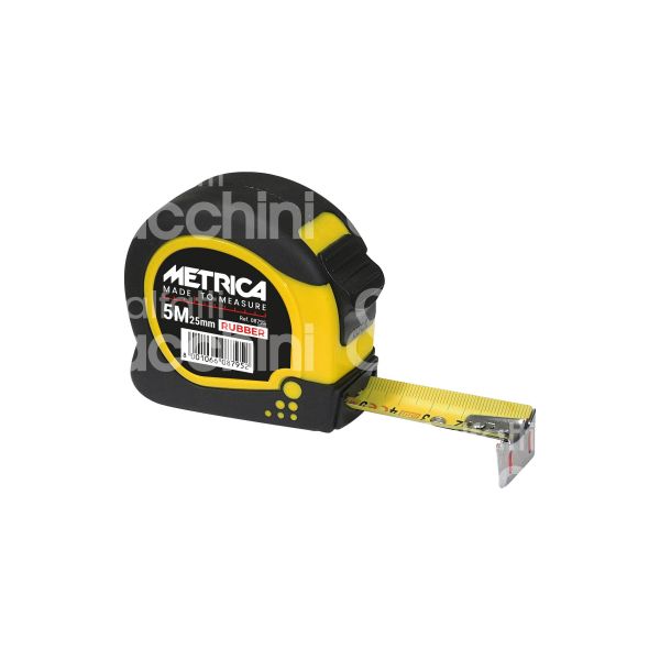 Metrica 38793 flessometro rubber touch art. 8793 bimateriale misura mt 3 nastro mm 16 con fermo