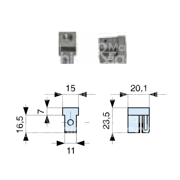 Mg 938040 coppia attacchi per aste interne