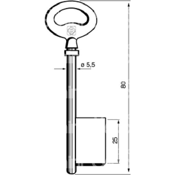 Chiave patent 2-4  finitura nichelata foro 2-4