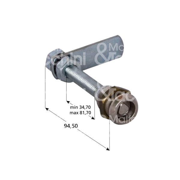 Moia 160500 chiusura ad impronta Ø 19 lunghezza mm 94,50 ambidestra chiave triangolo 6 rotazione 90° nichelato