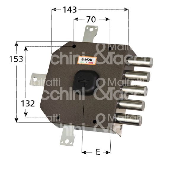 Moia a413sx serratura applicare doppia mappa triplice e 63 sx 5 catenacci int. cat. 26