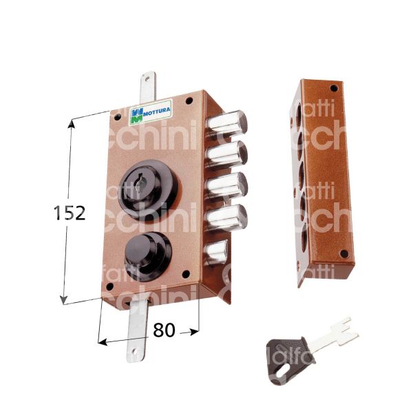 Mottura 3043650dx serratura applicare pompa Ø 30 triplice e 42 4 catenacci piÙ scrocco int. fiss. 60 x 136