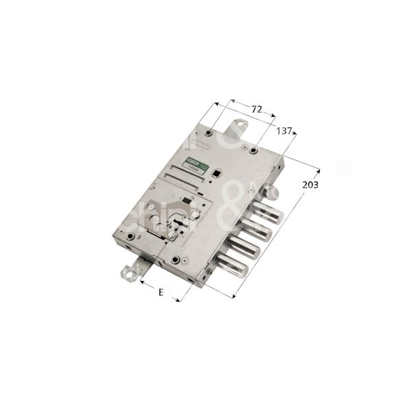 Mottura 52j515s800 serratura doppia mappa per blindata serie rci triplice e 64 sx 4 catenacci piÙ scrocco int. cat. 28