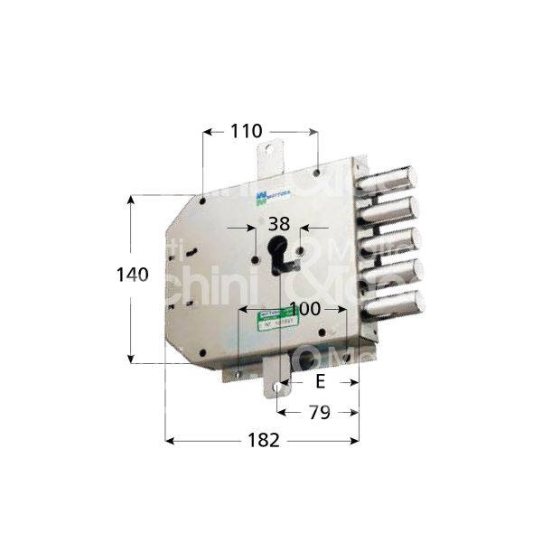 Mottura 85556dn serratura blindata a cilindro triplice e 63 dx 5 catenacci int. cat. 25 sporg. 3,5