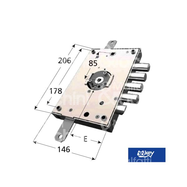 Mottura 893d57128d serratura blindata a cilindro triplice e 73 dx 4 catenacci piÙ scrocco int. cat. 28 sporg. 3,5