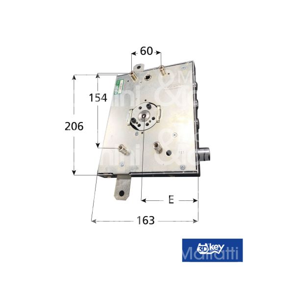 Mottura 893d57137s serratura blindata a cilindro per gardesa triplice e 90 sx 3 catenacci piÙ scrocco int. cat. 37 sporg. 3