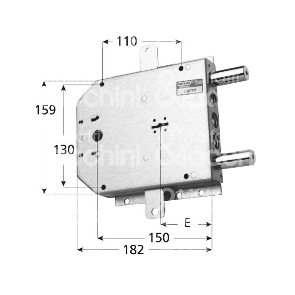 Mottura 89558cpcd serratura doppia mappa per blindata per cpc triplice e 63 dx 2 catenacci filettati int. cat. 100 sporg. 3,5