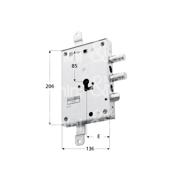 Mottura 898571fasq serratura blindata a cilindro per fapa triplice e 63 sx 2 catenacci piÙ scrocco int. cat. 50 sporg. 3,5