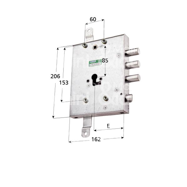 Mottura 898571gduq serratura blindata a cilindro per gardesa triplice e 89 dx 3 catenacci piÙ scrocco int. cat. 37 sporg. 5