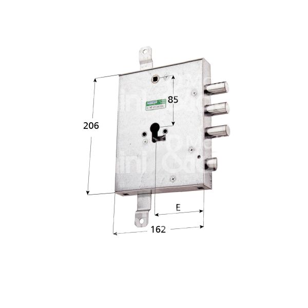 Mottura 898571grld serratura blindata a cilindro per gardesa triplice e 89 dx 3 catenacci piÙ scrocco int. cat. 37 sporg. 5