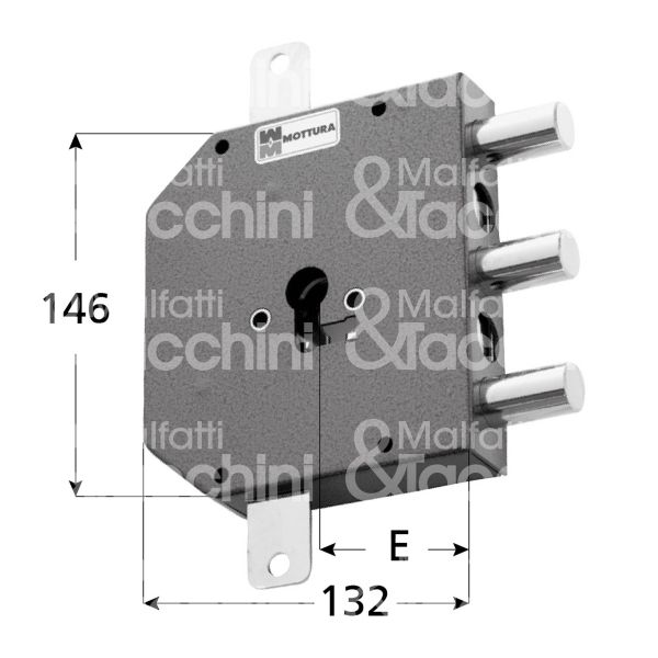 Mottura 898620fapd serratura blindata a cilindro per fapa triplice e 63 dx 3 catenacci int. cat. 50 sporg. 3,5