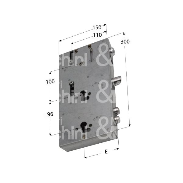 Mottura 89f309s00q serratura per blindata a doppio cilindro dip. serie ferbona triplice e 80 sx 1 catenacci piÙ scrocco e 2 servizio int. cat. 27 sporg. 10