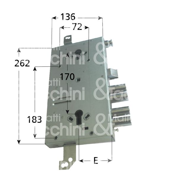 Mottura 89g767w2dq serratura blindata a cilindro per gasperotti triplice e 64 ambidestra 4 catenacci piÙ scrocco e limitatore int. cat. 22 sporg. 9,5