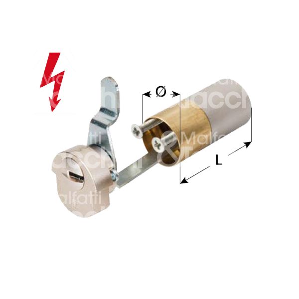 Mottura cp4scn199a cilindro per serratura elettrica 50 mm Ø 25 chiave protetta m&t profilo j2 nichel satinato