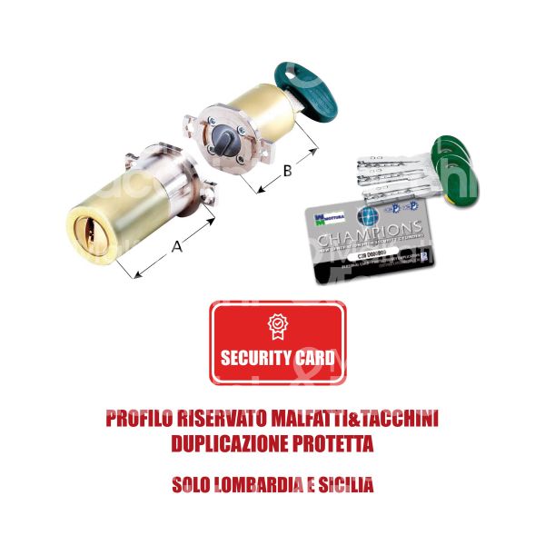 Mottura f28d3636f1 cilindro per fichet c28 36 x 36 = chiave protetta m&t m9 cifratura kd ottone lucido