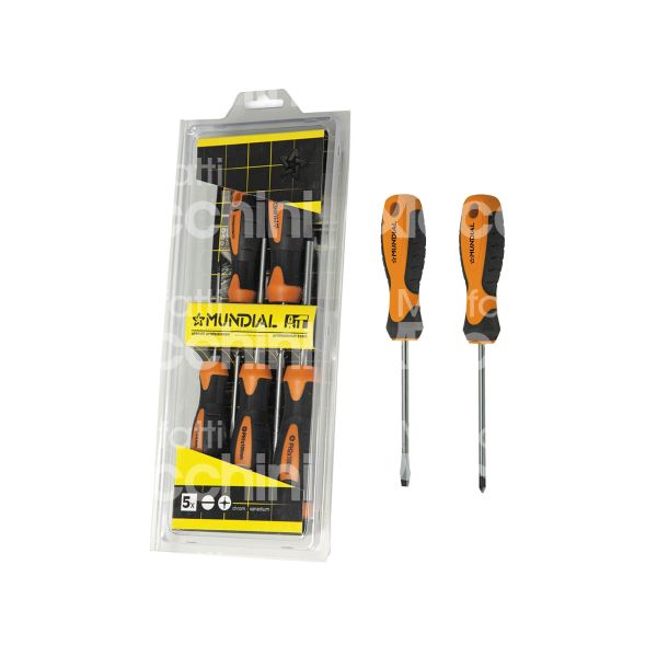 Mundial 0177010 cacciaviti taglio piu' croce manico bicomponente art. 0177 set pz 5