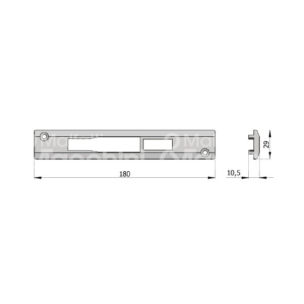 Omec 02898n contropiastra nylon per profilati ambidestra