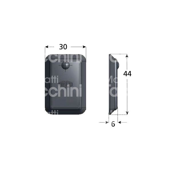 Omec 0440n guidachiave per cilindro foro spillo nero mm 30 x 44