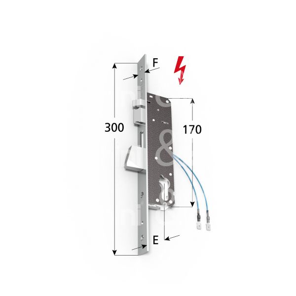Omec 140835f25 elettroserrature per montante laterale e 35 ambidestra foro sagomato 1 mandate frontale 25 x 300