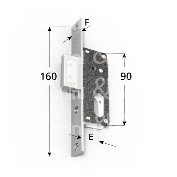 Omec 531 serratura per montanti laterale solo catenaccio e 30 foro ovale ambidestra 1 mandate