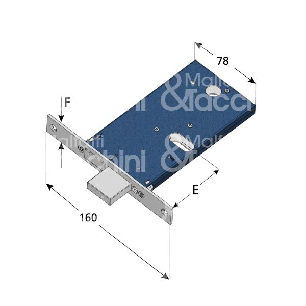 Omec 371 serratura infilare per fasce 3 mandate cilindro ovale 60 laterale solo catenaccio