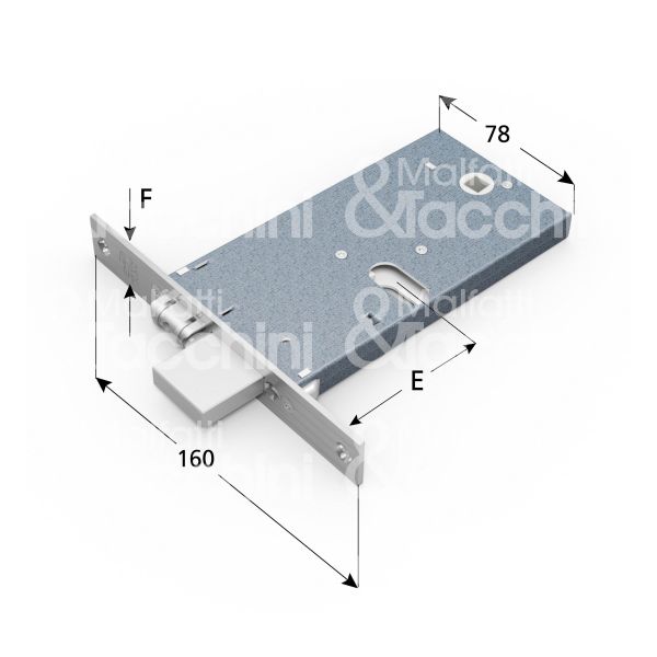 Omec 775 serratura infilare per fasce 3 mandate cilindro ovale 70 laterale catenaccio piÙ rullo