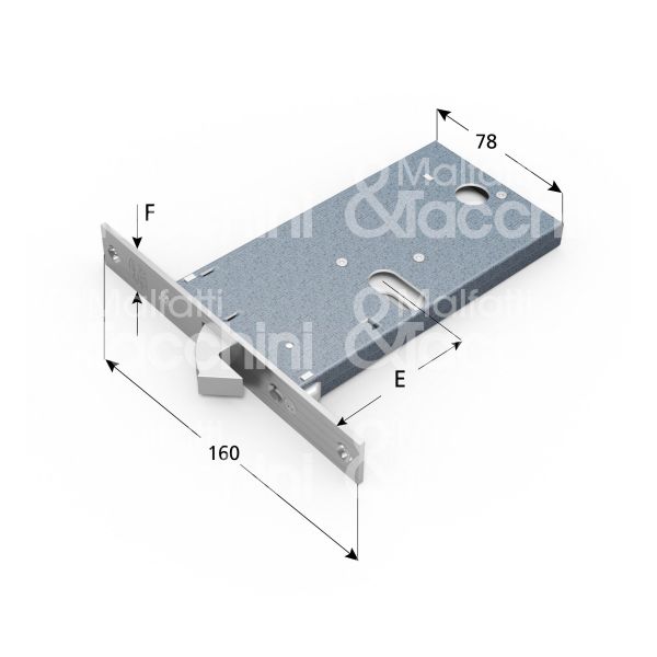 Omec 376 serratura fascia a gancio rientrante e 60 ambidestra per alluminio acciaio inox foro ovale
