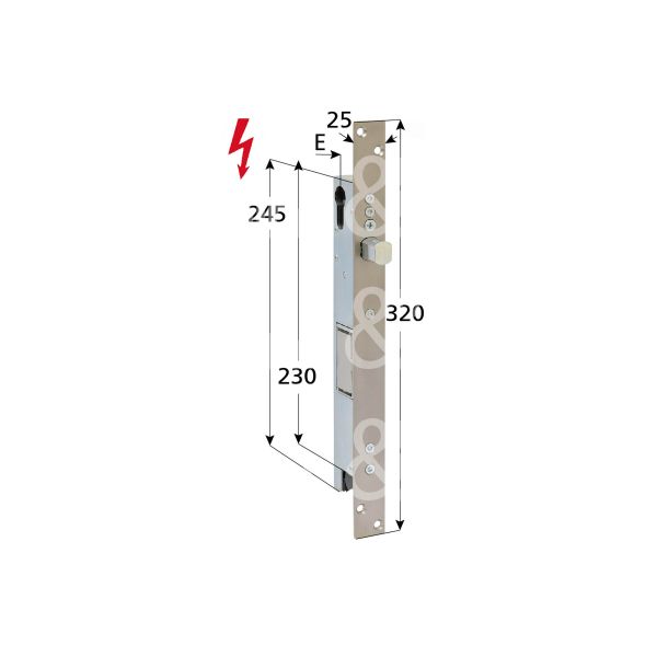Opera 5503825 elettropistone e 25 ambidestra senza quadro maniglia chiuso in assenza corrente tensione 12 - 24v dc