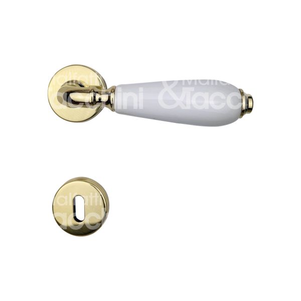 Reguitti s.p.a 402000556 coppia maniglia con rosetta cinzia ottone ottone lucido foro patent quadro mm 8 Ø rosetta mm 45