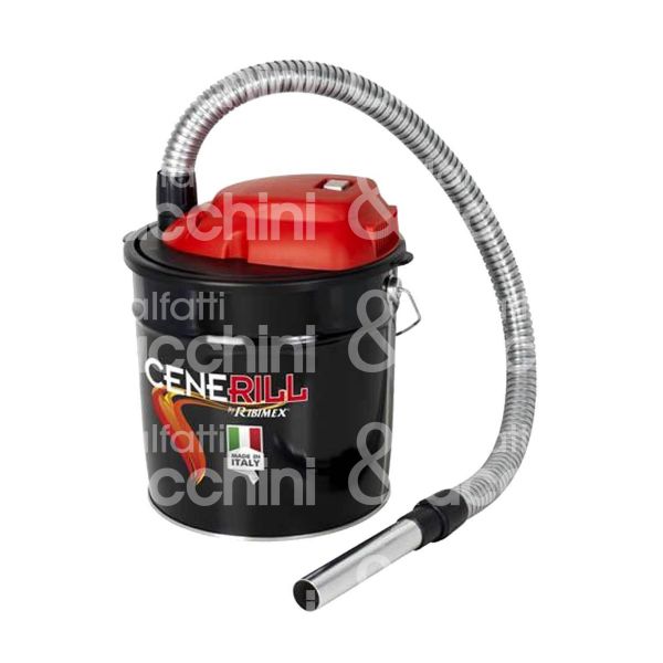 Ribimex prcen001 aspiracenere cenerill potenza 1000 w bidone metallo capacità lt. 18 lunghezza tubo mt. 1,10