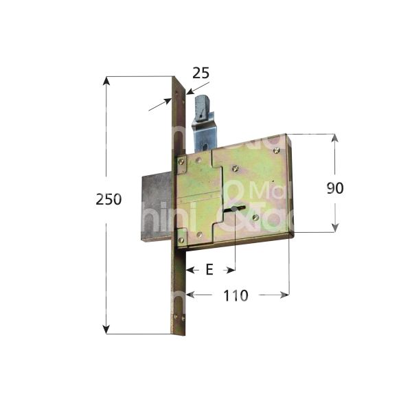 Sab 4622 serratura doppia mappa da infilare triplice e 60 solo catenaccio 4 mandate ambidestra kd