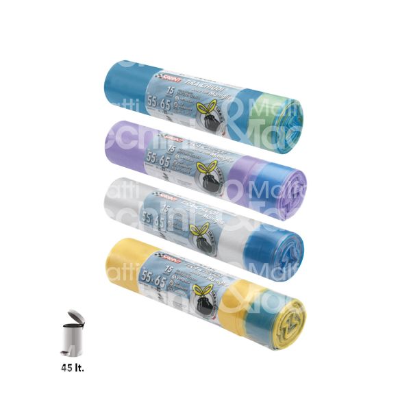 Soragni sp413gi sacco rifiuti con maniglie art. sp413/gi differenziata misura cm 72 x 110 giallo 30 micron litri 110 peso gr. 460 confezione pz 10